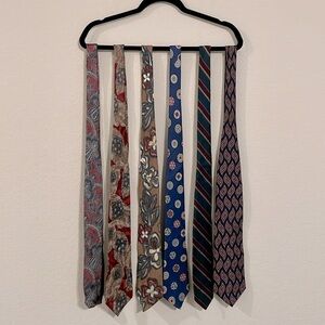 Christian Dior & Oscar De La Renta Men’s Neck Tie Bundle (6) Preppy Colorful